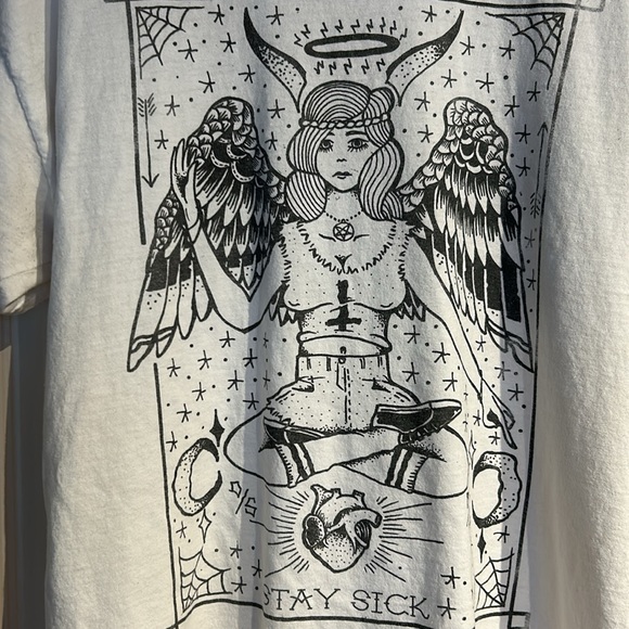Stay Sick Tarot Card Girl Tshirt - Picture 3 of 9